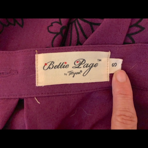 Bettie Page Clothing Wildflower Purple Cir Skirt - Picture 5 of 5
